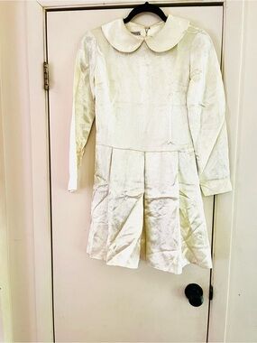 VTG Young Edwardian Revival Romantic Babydoll Coquette Satin Drop Waist Mini